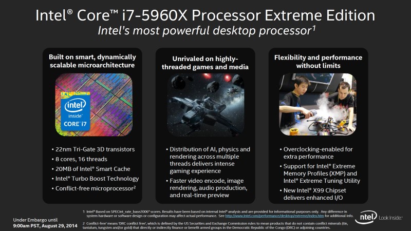 Intel Haswell E Core i7 5960X Features