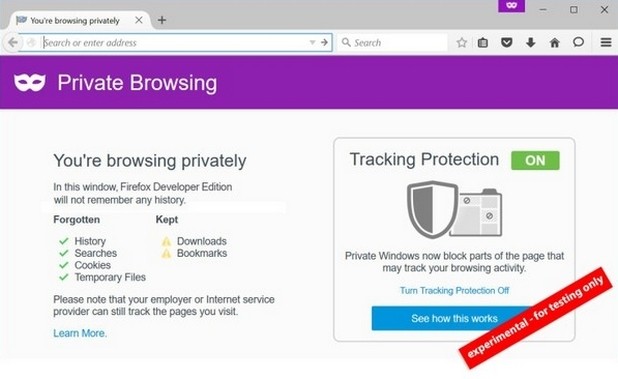 Mozilla Private Browsing Firefox